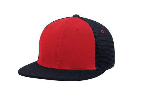 Pacific Headwear Premium M2 Performance Trucker Flexfit® Cap (ES341), Color 'RedNavyNavy'